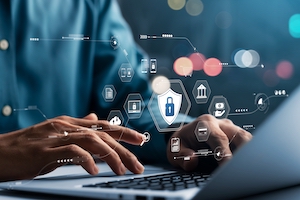 A person checking their system security from their computer