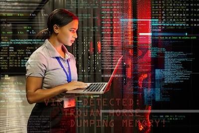 A person checking their system security from their computer