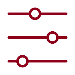 red icon of a customization bar